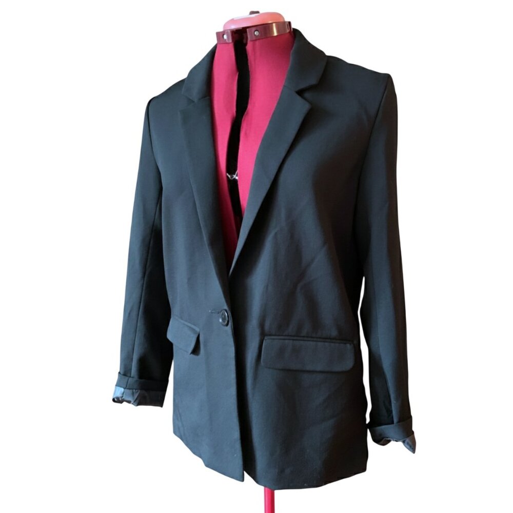 DIVIDED H&M - Classic Black single breasted women blazer - 1 button US 10
